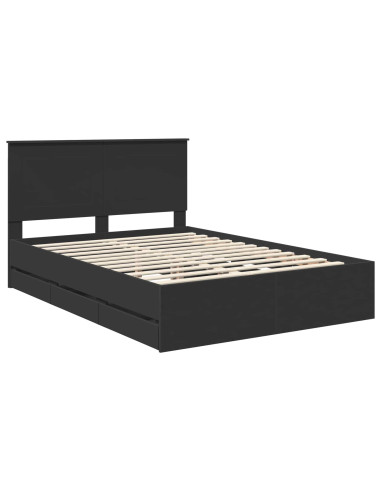 Struttura del letto Nero 150 x 200 cm Legno Ingegnerizzato