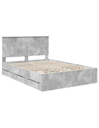 Struttura del letto con cassetto Grigio cemento 150 x 200 cm