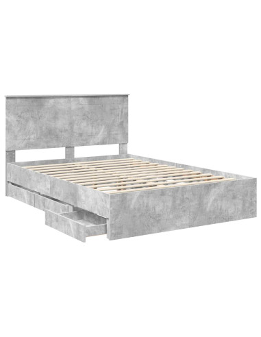 Struttura del letto con cassetto Grigio cemento 150 x 200 cm
