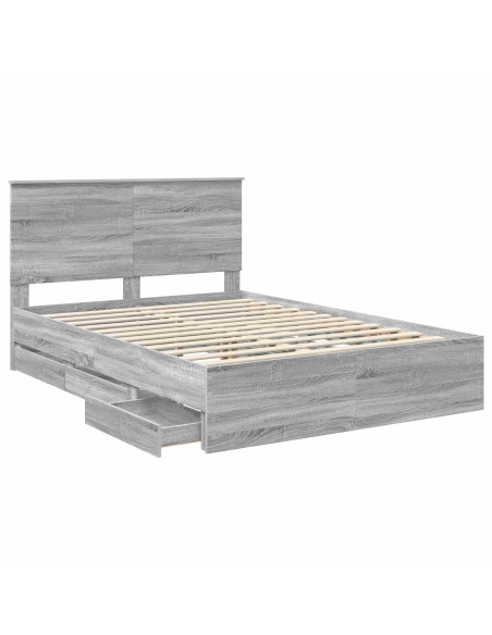 Struttura del letto con cassetto Grigio Sonoma 150 x 200 cm