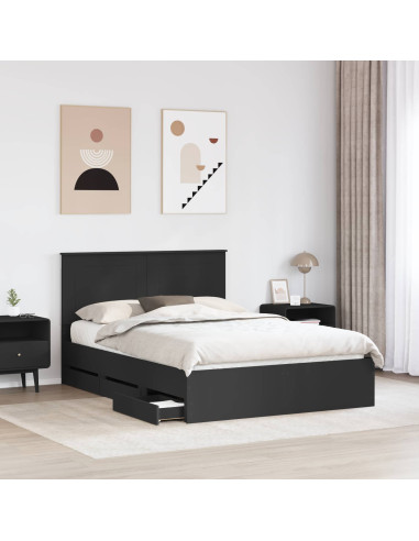 Struttura del letto Nero 140 x 200 cm Legno Ingegnerizzato