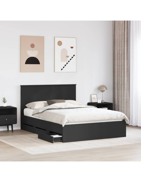 Struttura del letto Nero 140 x 200 cm Legno Ingegnerizzato
