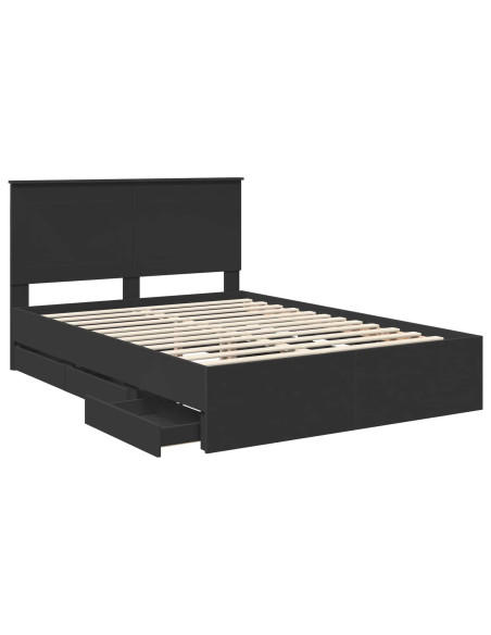 Struttura del letto Nero 140 x 200 cm Legno Ingegnerizzato