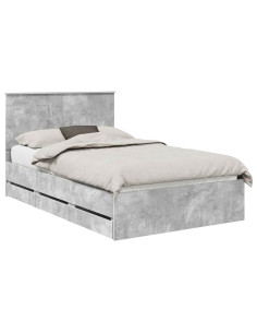 Struttura del letto con cassetto Grigio cemento 135 x 190 cm 2
