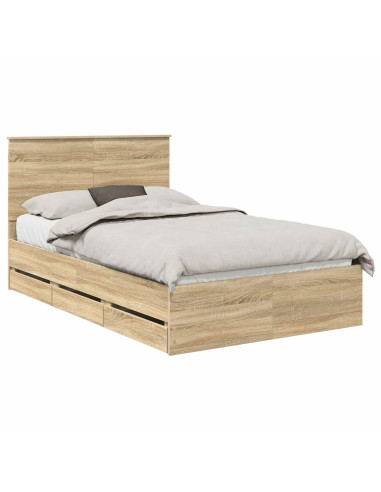 Struttura del letto con cassetto Rovere Sonoma 120 x 190 cm