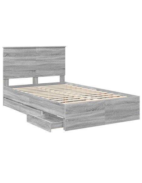 Struttura del letto con cassetto Grigio Sonoma 120 x 190 cm