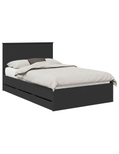 Struttura del letto Nero 120 x 200 cm Legno Ingegnerizzato 2