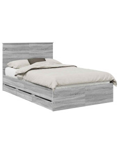Struttura del letto con cassetto Grigio Sonoma 120 x 200 cm 2