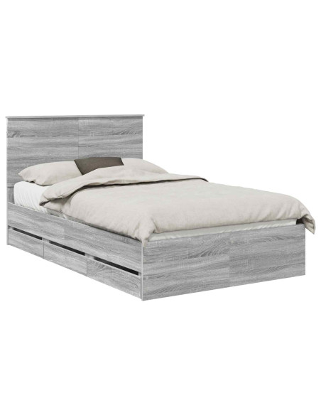 Struttura del letto con cassetto Grigio Sonoma 120 x 200 cm
