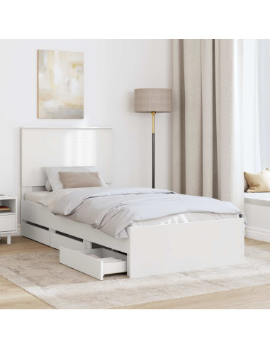 Struttura del letto Bianco 100 x 200 cm Legno Ingegnerizzato