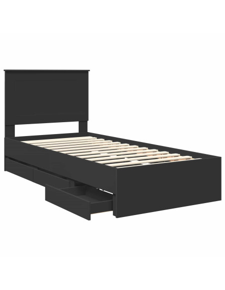 Struttura del letto Nero 100 x 200 cm Legno Ingegnerizzato