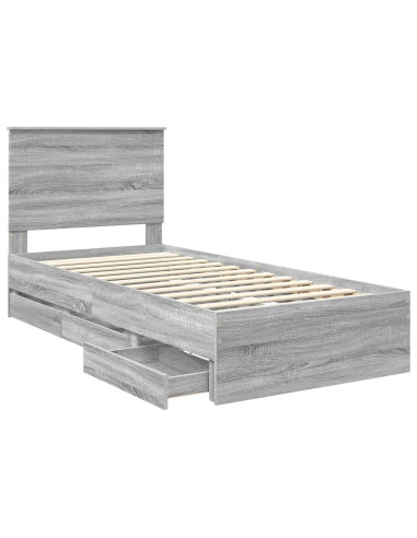 Struttura del letto con cassetto Grigio Sonoma 100 x 200 cm