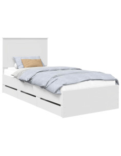 Struttura del letto Bianco 90 x 200 cm Legno Ingegnerizzato 2