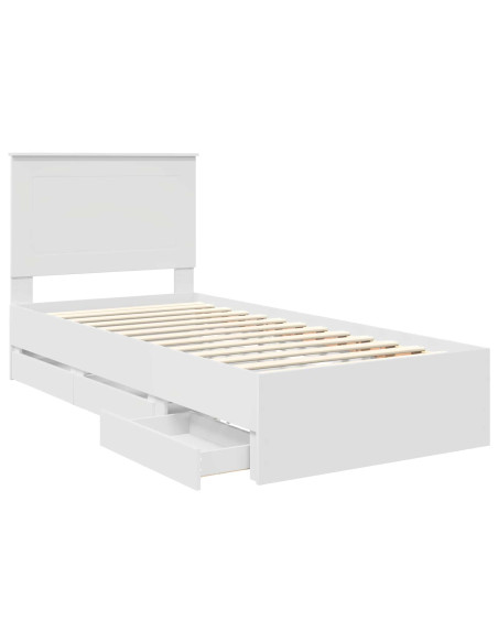 Struttura del letto Bianco 75 x 190 cm Legno Ingegnerizzato
