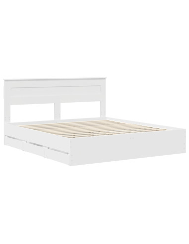 Struttura del letto Bianco 200 x 200 cm Legno Ingegnerizzato