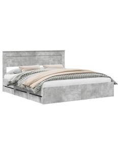 Struttura del letto con cassetto Grigio cemento 200 x 200 cm 2