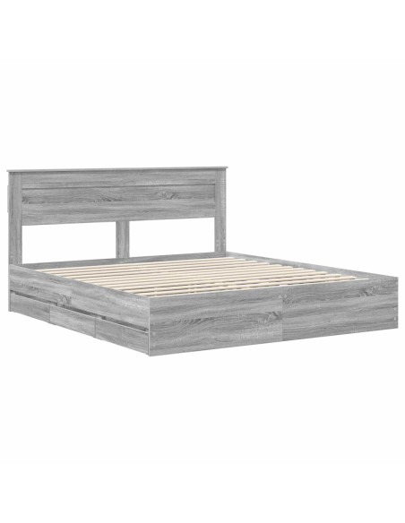 Struttura del letto con cassetto Grigio Sonoma 200 x 200 cm