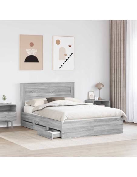 Struttura del letto con cassetto Grigio Sonoma 160 x 200 cm