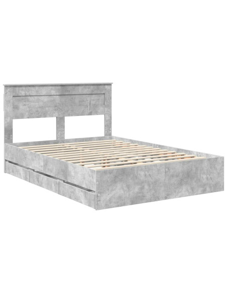 Struttura del letto con cassetto Grigio cemento 150 x 200 cm
