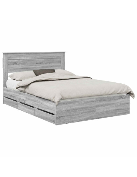 Struttura del letto con cassetto Grigio Sonoma 150 x 200 cm