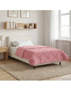 Duvet Invernale Rosa 155 x 200 cm Microfibra e Fleece Teddy
