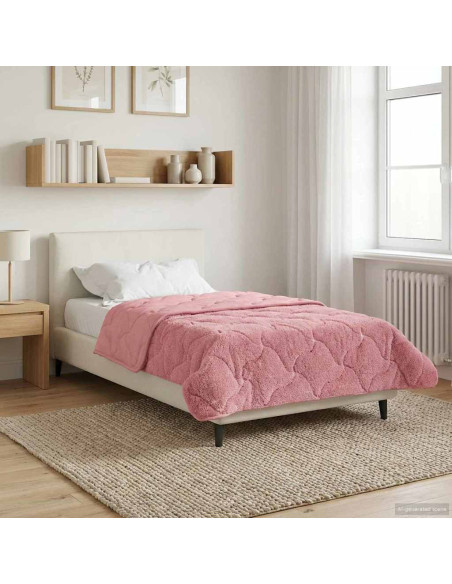 Duvet Invernale Rosa 155 x 200 cm Microfibra e Fleece Teddy