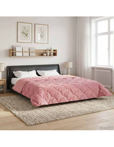 Duvet Invernale Rosa 200 x 200 cm Microfibra e Fleece Teddy