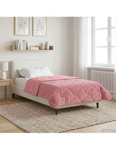 Duvet Invernale Rosa 155 x 220 cm Microfibra e Fleece Teddy
