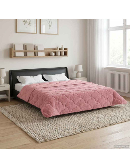 Duvet Invernale Rosa 200 x 220 cm Microfibra e Fleece Teddy