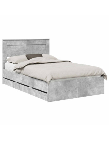 Struttura del letto con cassetto Grigio cemento 135 x 190 cm
