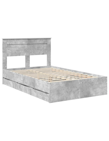 Struttura del letto con cassetto Grigio cemento 120 x 190 cm
