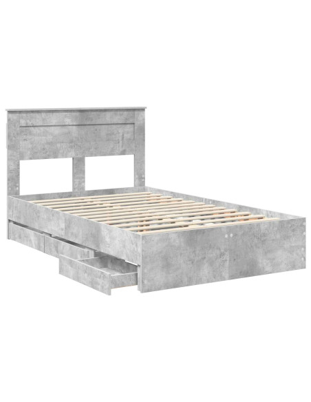 Struttura del letto con cassetto Grigio cemento 120 x 190 cm