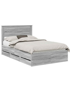 Struttura del letto con cassetto Grigio Sonoma 120 x 190 cm 2