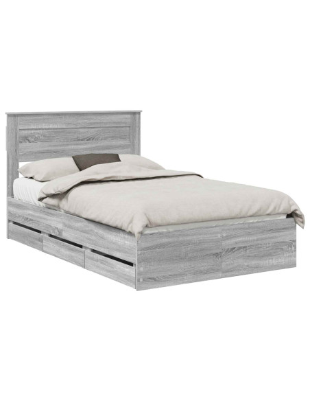 Struttura del letto con cassetto Grigio Sonoma 120 x 190 cm
