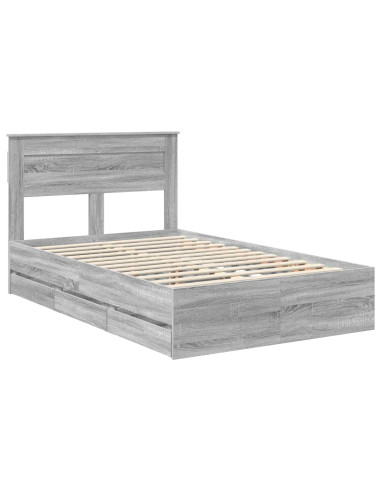 Struttura del letto con cassetto Grigio Sonoma 120 x 190 cm