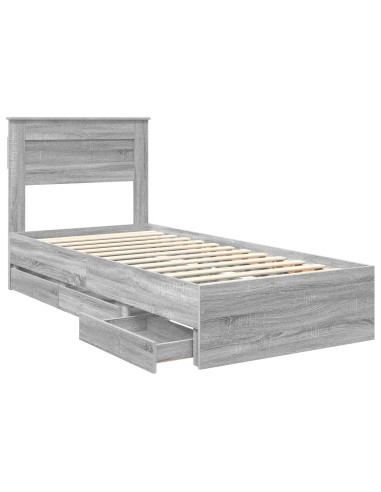 Struttura del letto con cassetto Grigio Sonoma 90 x 200 cm