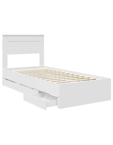 Struttura del letto Bianco 75 x 190 cm Legno Ingegnerizzato