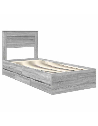 Struttura del letto con cassetto Grigio Sonoma 75 x 190 cm