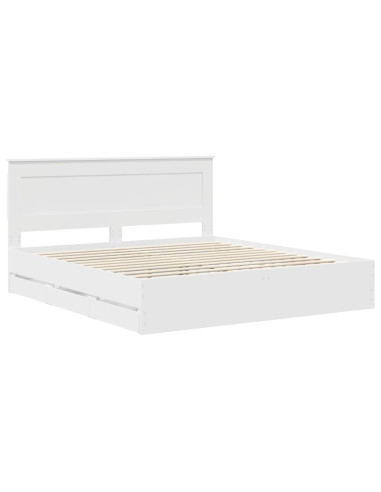 Struttura del letto Bianco 200 x 200 cm Legno Ingegnerizzato