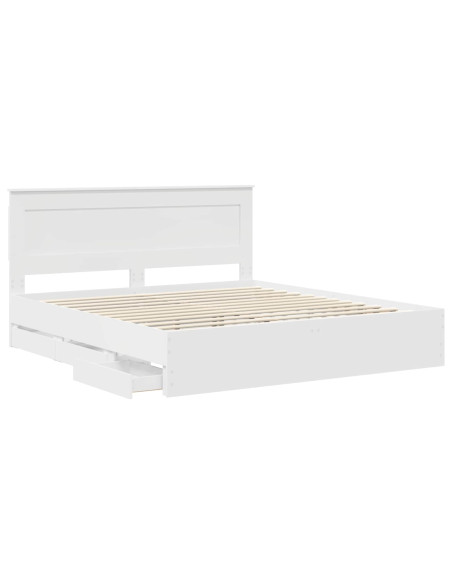 Struttura del letto Bianco 200 x 200 cm Legno Ingegnerizzato