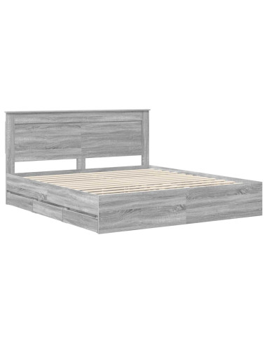Struttura del letto con cassetto Grigio Sonoma 200 x 200 cm
