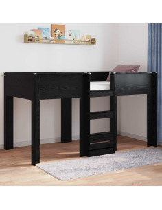 Letto a Castello per Bambini Rovere Nero 90 x 190 cm