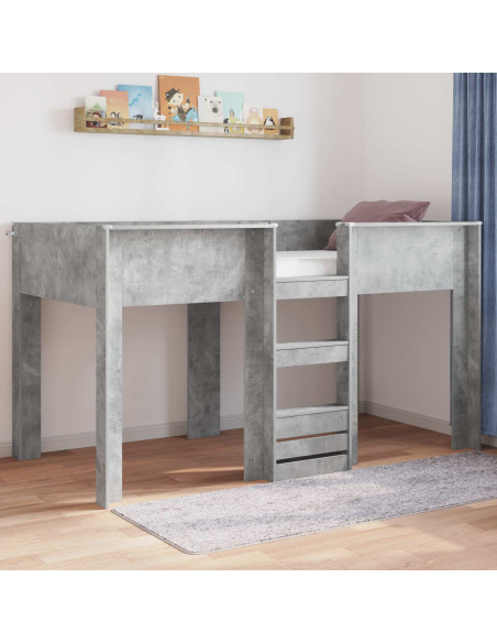 Letto a Castello per Bambini Grigio cemento 80 x 200 cm