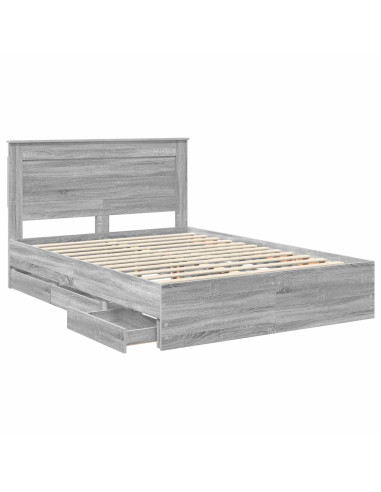 Struttura del letto con cassetto Grigio Sonoma 150 x 200 cm