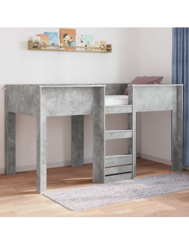 Letto a Castello per Bambini Grigio cemento 90 x 200 cm