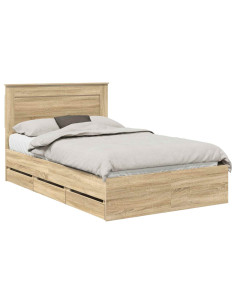 Struttura del letto con cassetto Rovere Sonoma 120 x 190 cm 2