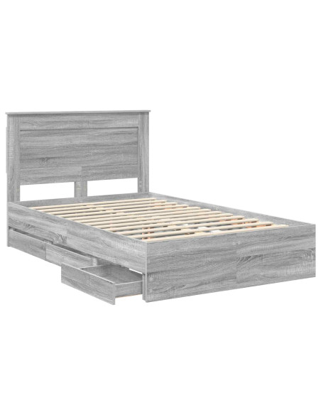 Struttura del letto con cassetto Grigio Sonoma 120 x 190 cm