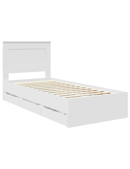 Struttura del letto Bianco 75 x 190 cm Legno Ingegnerizzato