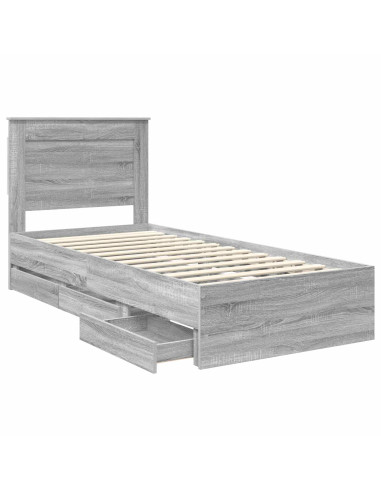 Struttura del letto con cassetto Grigio Sonoma 75 x 190 cm