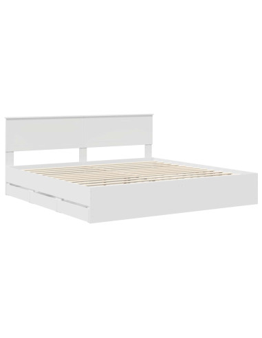 Struttura del letto Bianco 200 x 200 cm Legno Ingegnerizzato